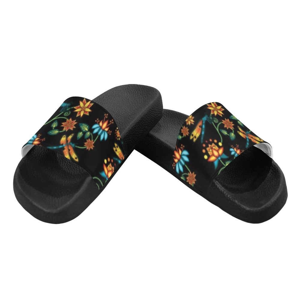 Dragon Lily Noir Women's Slide Sandals