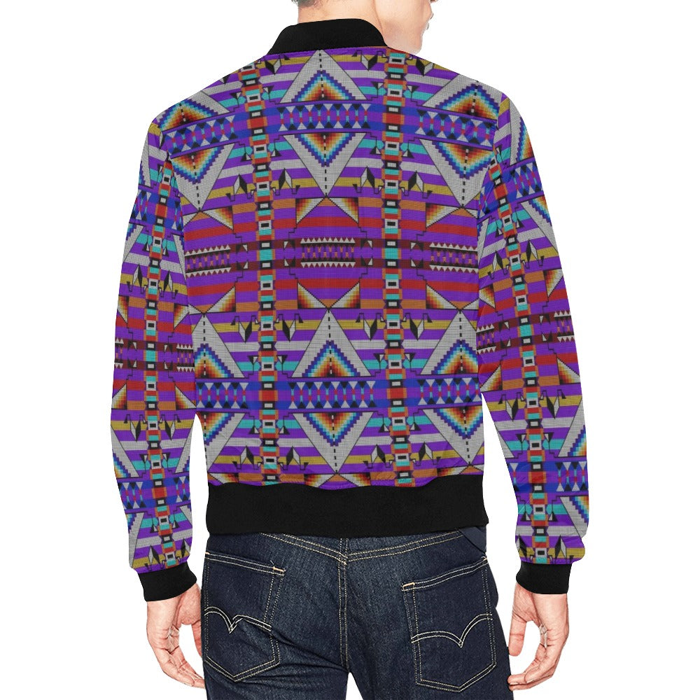 Medicine Blessing Purple Bomber Jacket for Men