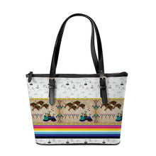 Load image into Gallery viewer, Buffalos Running White Clay Large Tote Shoulder Bag
