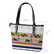 Load image into Gallery viewer, Buffalos Running White Clay Large Tote Shoulder Bag
