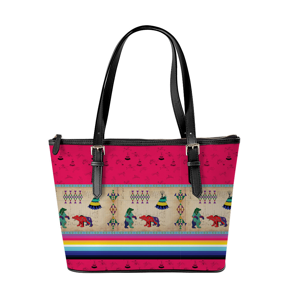 Bear Ledger Berry Large Tote Shoulder Bag