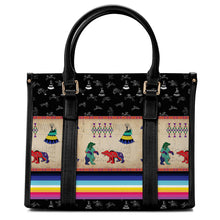 Load image into Gallery viewer, Bear Ledger Black Sky Convertible Hand or Shoulder Bag
