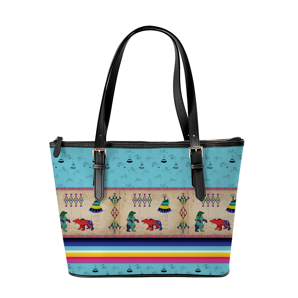 Bear Ledger Sky Large Tote Shoulder Bag