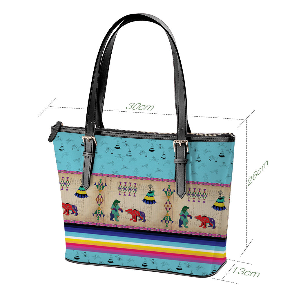 Bear Ledger Sky Large Tote Shoulder Bag