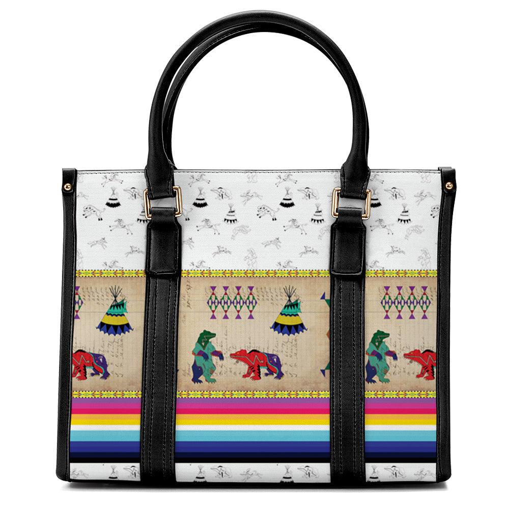 Bear Ledger White Clay Convertible Handbag