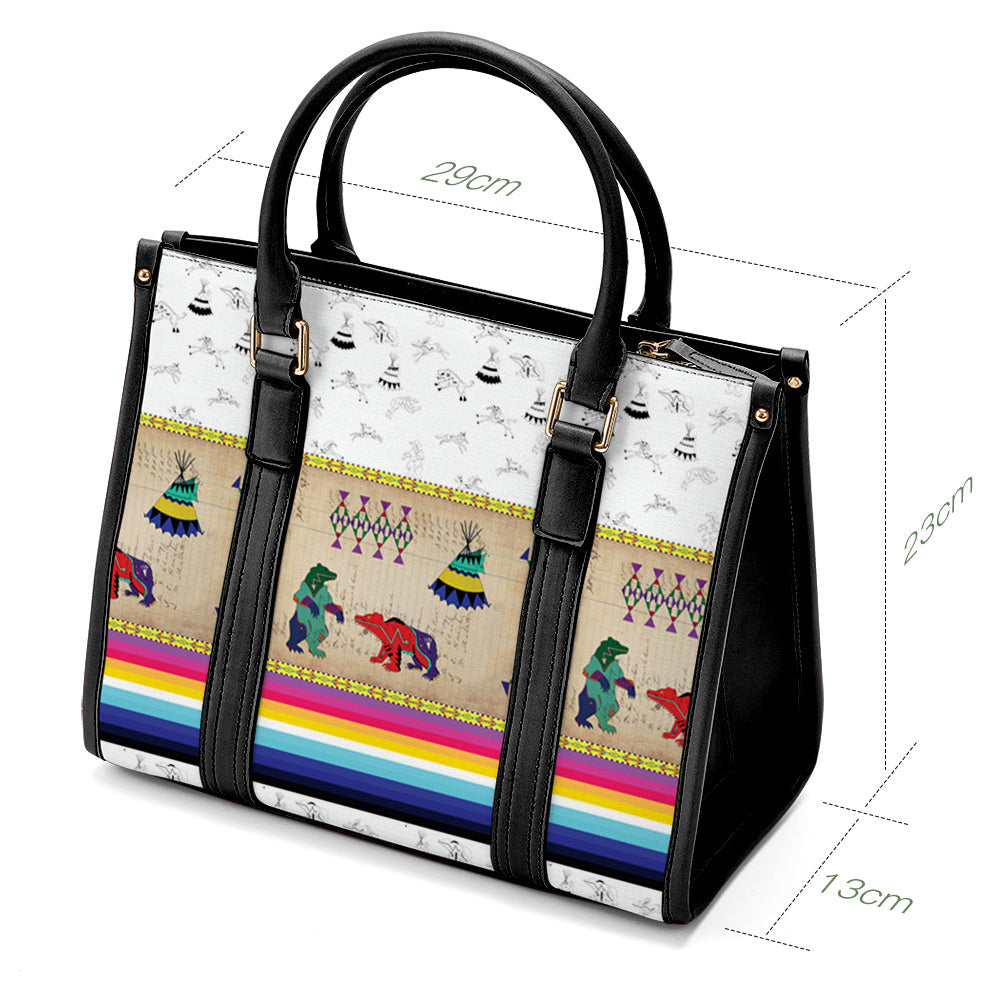 Bear Ledger White Clay Convertible Handbag
