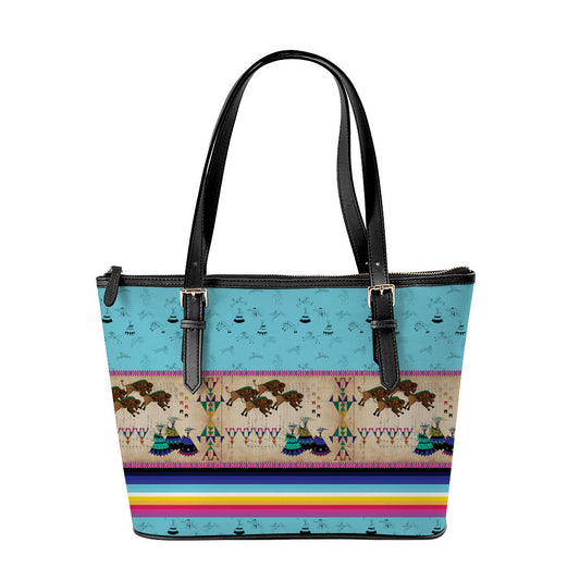 Buffalos Running Sky Large Tote Shoulder Bag