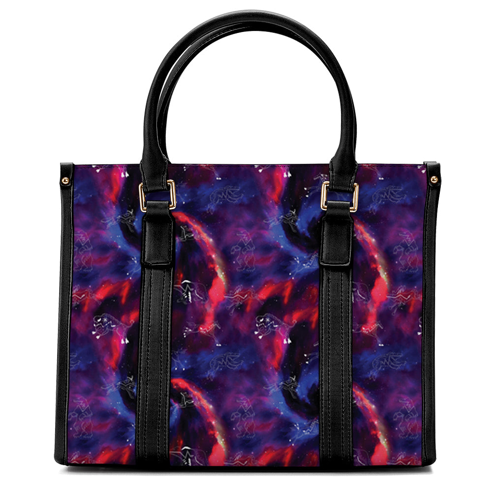 Animal Ancestors 3 Blue Pink Swirl Convertible Hand or Shoulder Bag