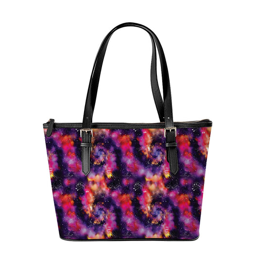 Animal Ancestors 9 Cosmic Swirl Purple and Red Large Tote Shoulder Bag