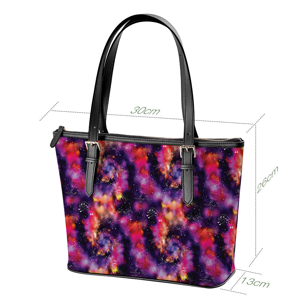Animal Ancestors 9 Cosmic Swirl Purple and Red Tote
