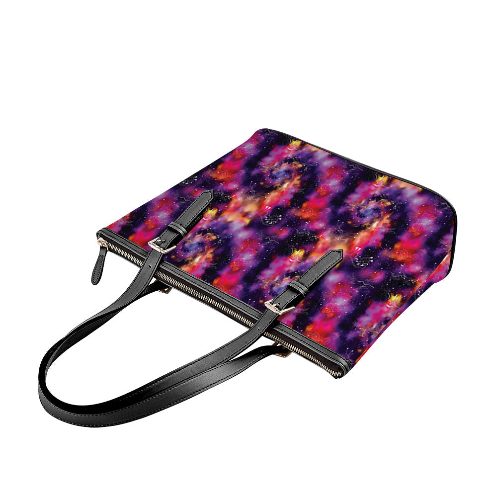 Animal Ancestors 9 Cosmic Swirl Purple and Red Tote