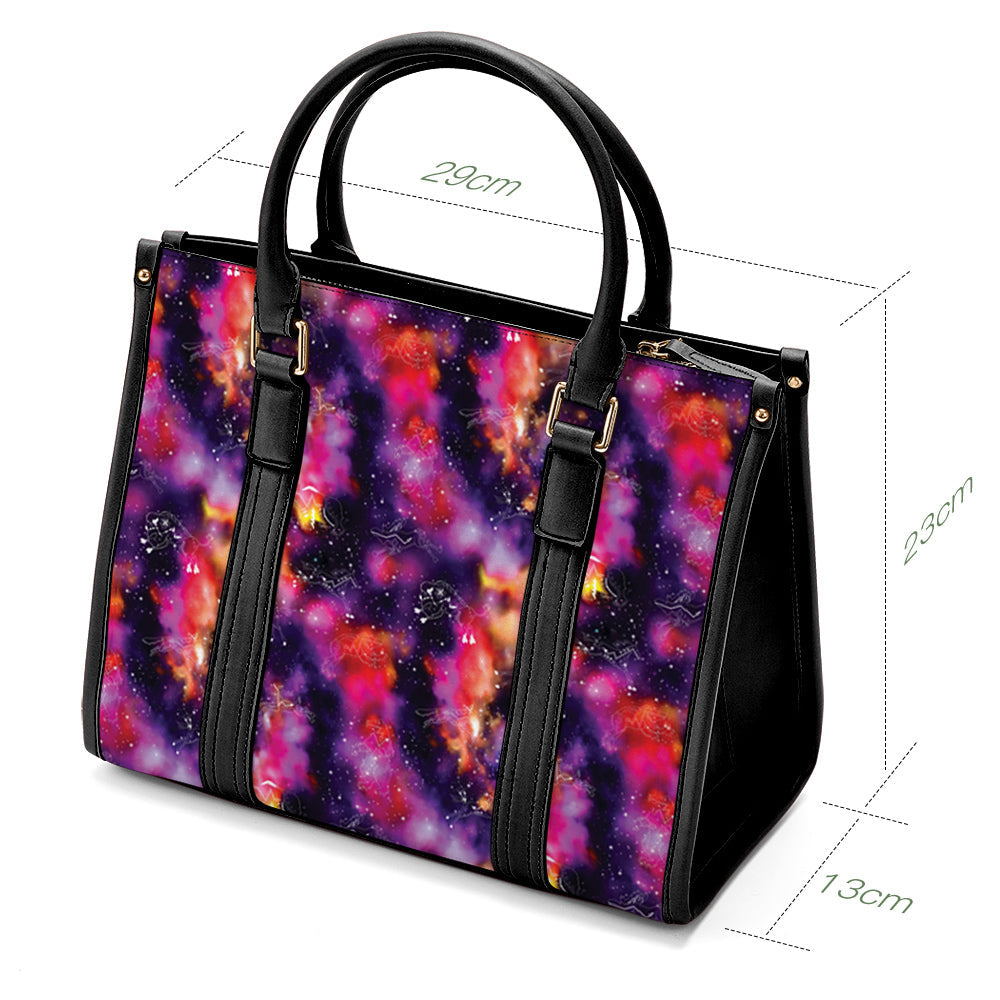 Animal Ancestors 9 Cosmic Swirl Purple and Red Convertible Handbag