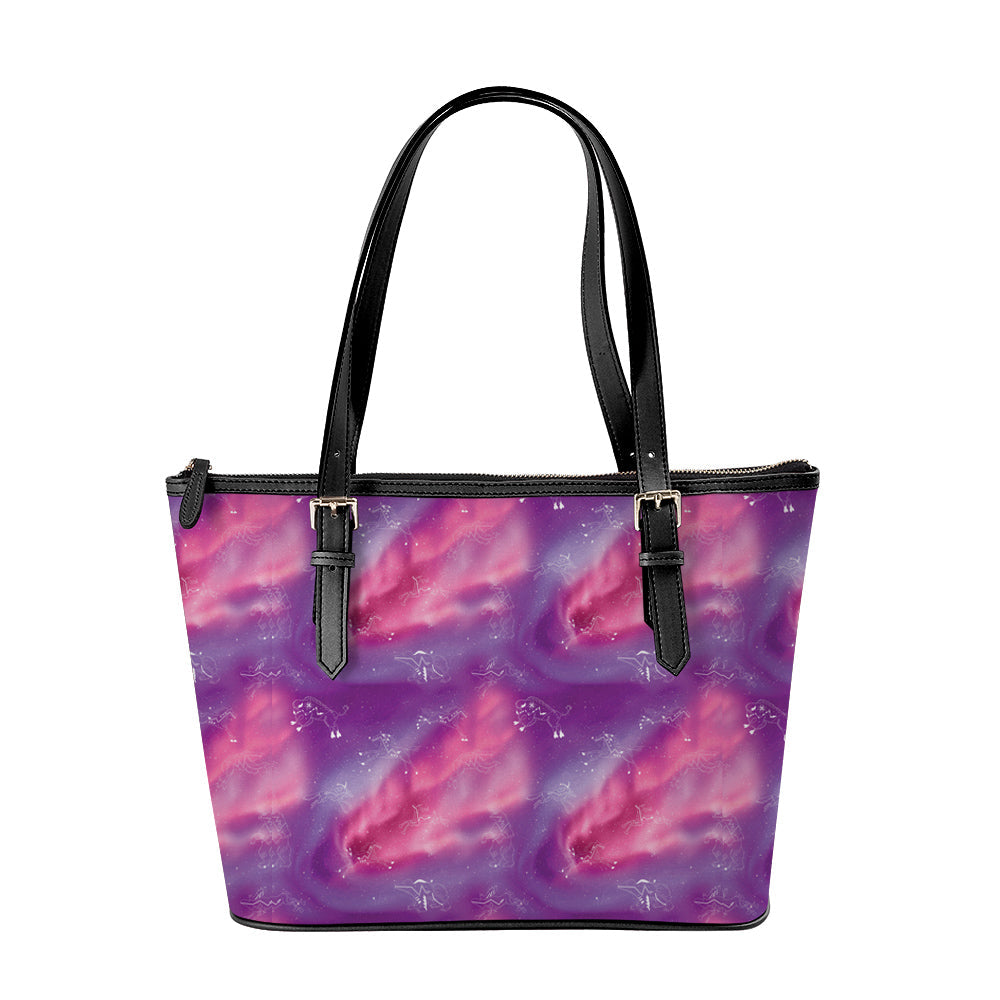 Animal Ancestors 7 Aurora Gases Pink and Purple Large Tote Shoulder Bag