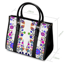 Load image into Gallery viewer, Floral Beadwork Seven Clans White Convertible Hand or Shoulder Bag
