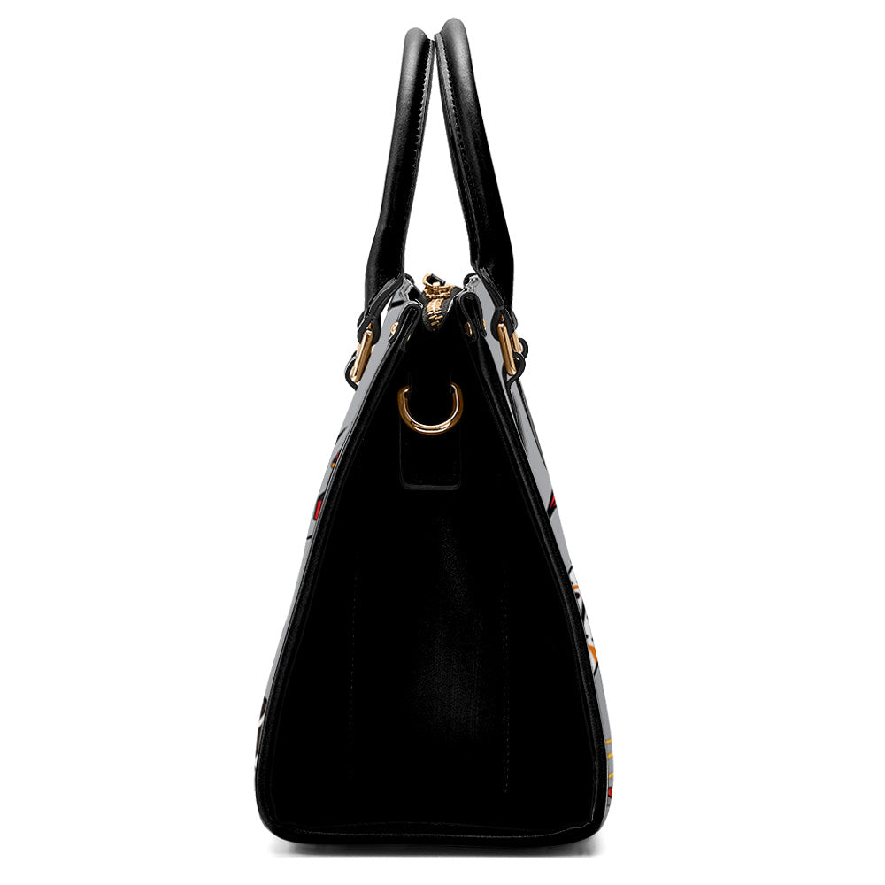 Prayer Feathers Grey Convertible Handbag