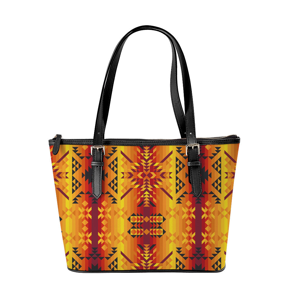 Desert Geo Yellow Red Large Tote Shoulder Bag