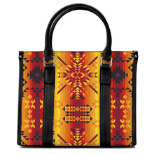 Load image into Gallery viewer, Desert Geo Yellow Red Convertible Hand or Shoulder Bag

