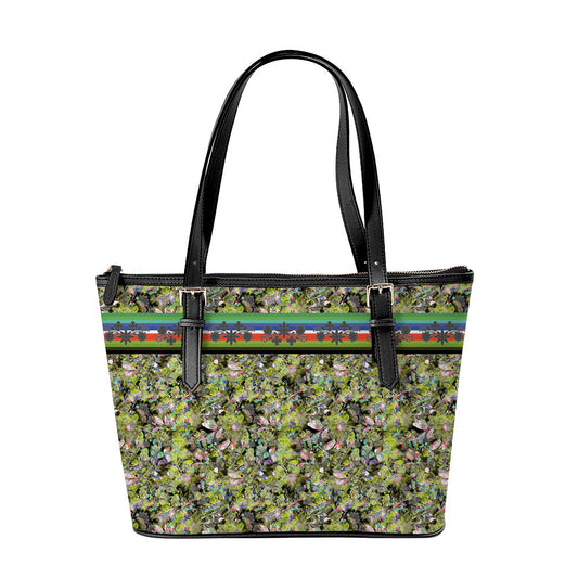 Culture in Nature Green Leaf Large Tote Shoulder Bag