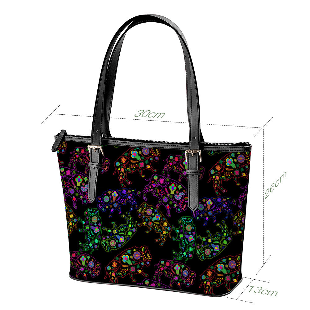 Floral Buffalo Neon Large Tote Shoulder Bag