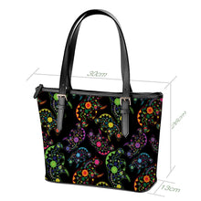 Load image into Gallery viewer, Floral Bear Neon Large Tote Shoulder Bag
