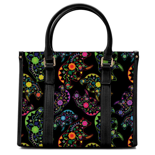 Floral Bear Neon Convertible Hand or Shoulder Bag