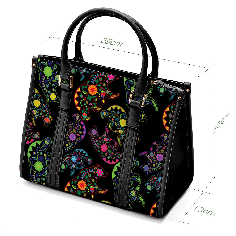 Floral Bear Neon Convertible Hand or Shoulder Bag