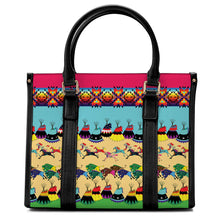 Load image into Gallery viewer, Horses and Buffalo Ledger Pink Hand or Shoulder Bag
