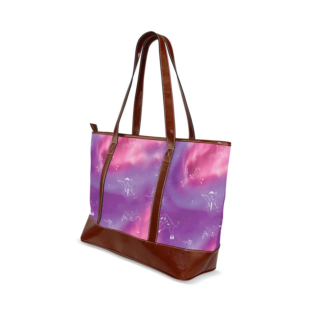 Animal Ancestors 7 Aurora Gases Pink and Purple Tote Handbag