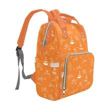 Load image into Gallery viewer, Ledger Dabbles Orange Multi-Function Diaper Backpack/Diaper Bag
