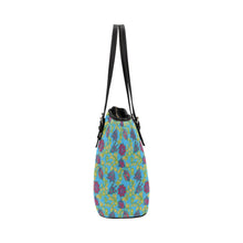 Load image into Gallery viewer, Beaded Nouveau Lime Leather Tote Bag
