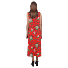 Load image into Gallery viewer, Strawberry Dreams Fire Phaedra Sleeveless Open Fork Long Dress
