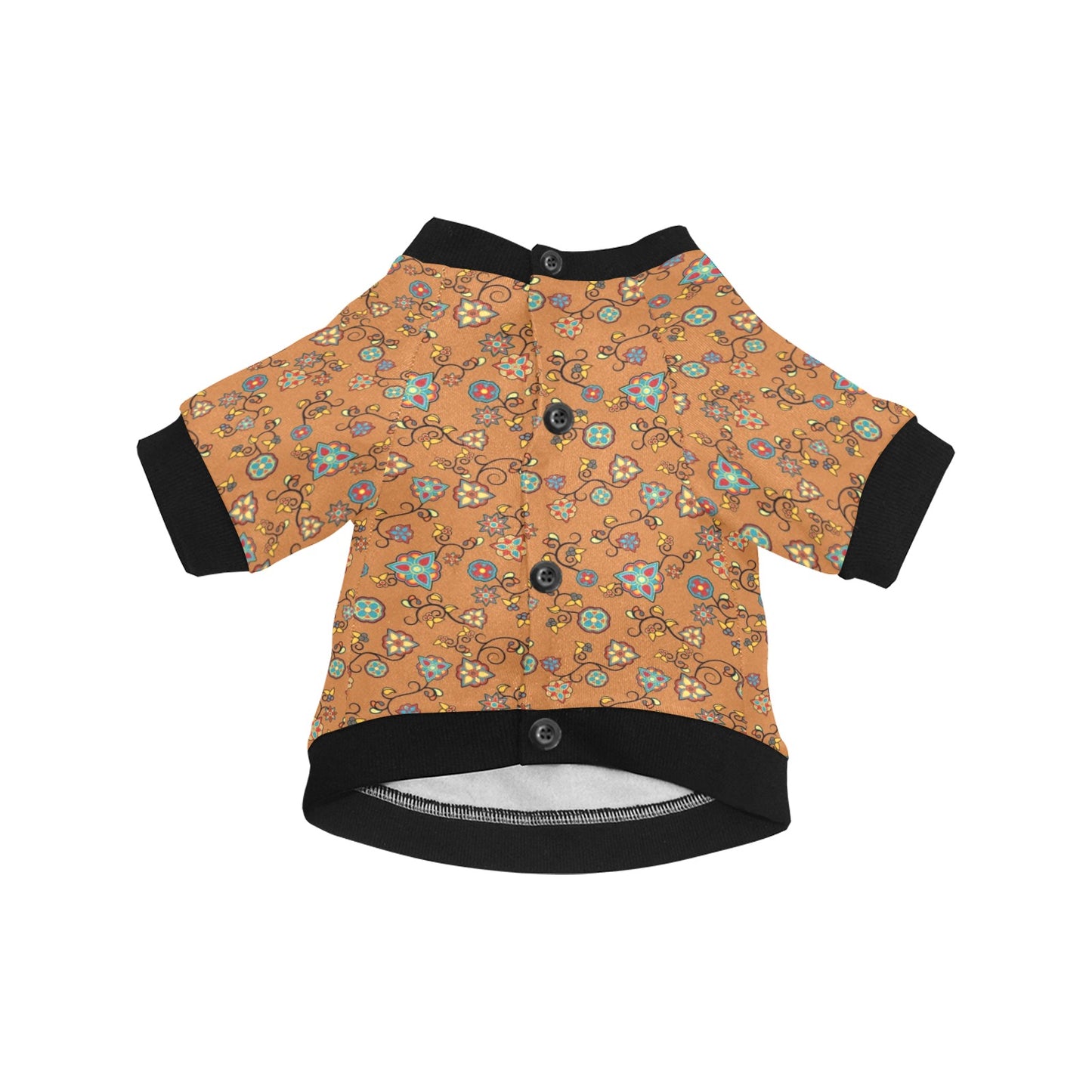 Fire Bloom Light Pet Dog Round Neck Shirt