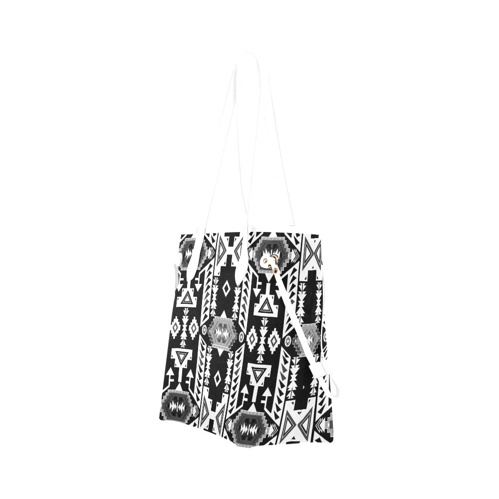 Chiefs Mountain Black and White Clover Canvas Tote Bag