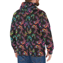 Load image into Gallery viewer, Neon Floral Eagles Men&#39;s Long Sleeve Fleece Hoodie
