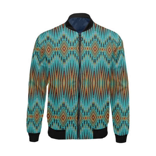 Fire Feather Turquoise Bomber Jacket