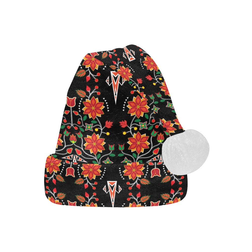 Floral Beadwork Six Bands Santa Hat