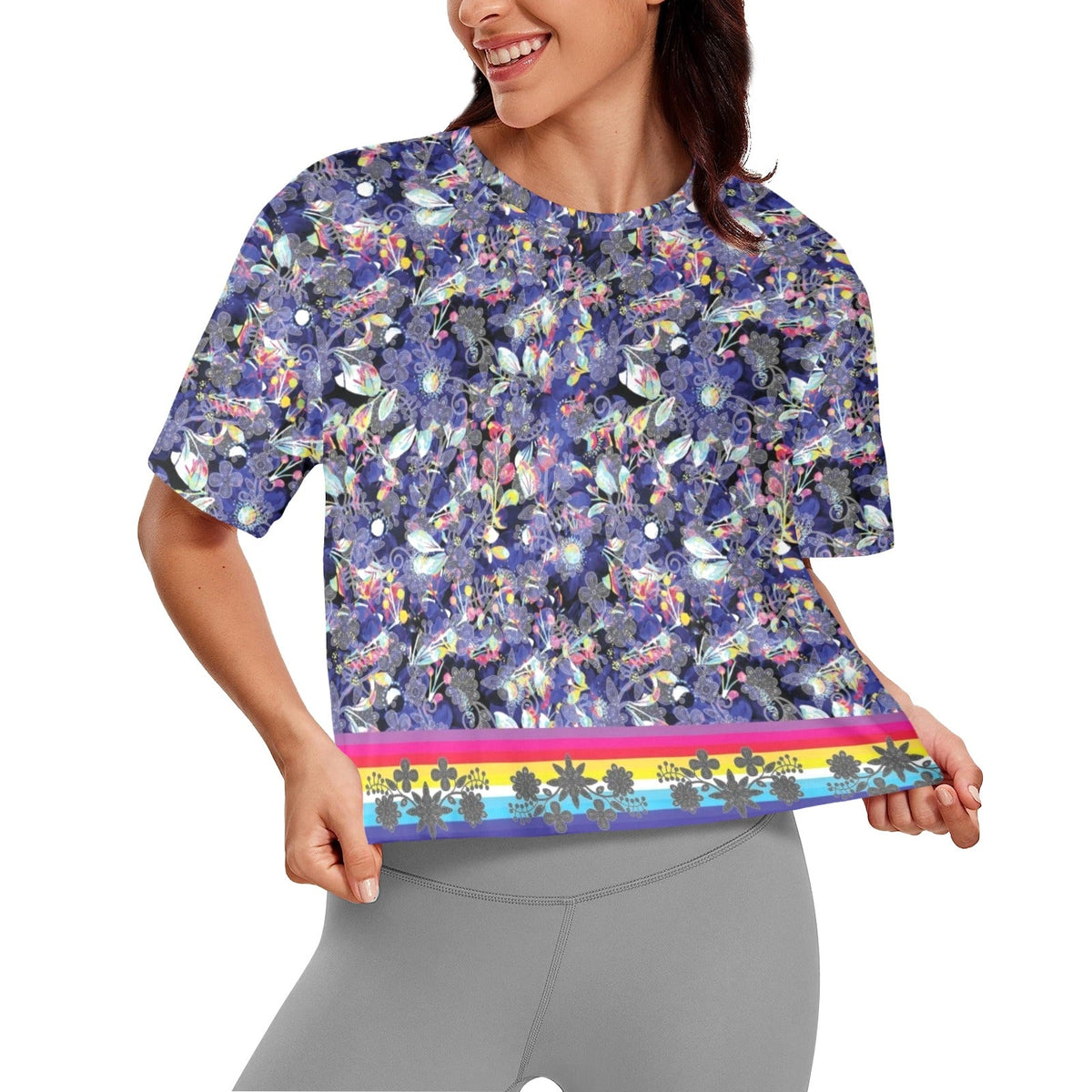 Culture in Nature Blue Crop Top