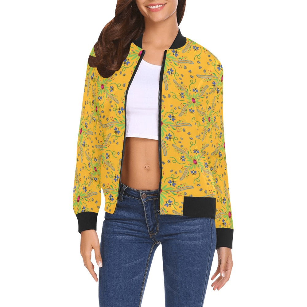 Willow Bee Sunshine Bomber Jacket for Women