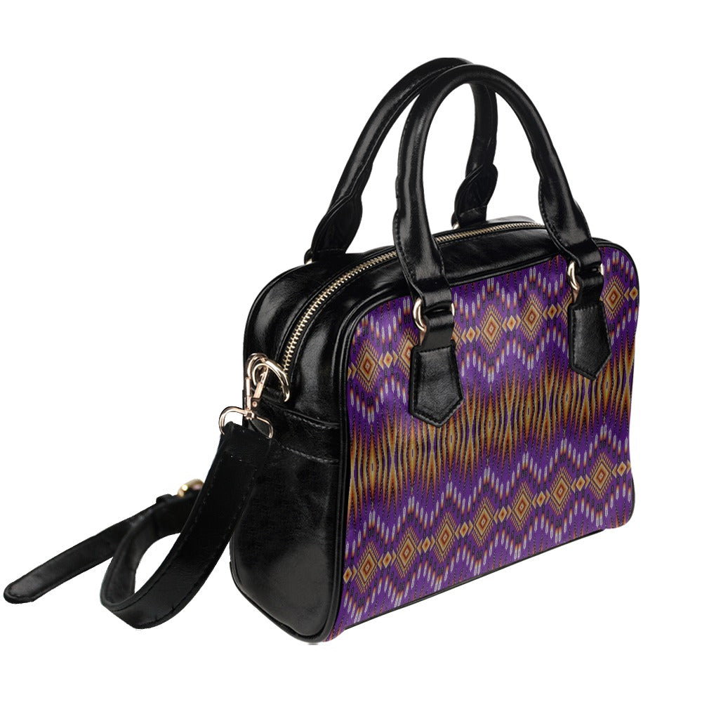 Fire Feather Purple Shoulder Handbag