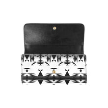 Load image into Gallery viewer, Between the Mountains White and Black Women&#39;s Trifold Wallet
