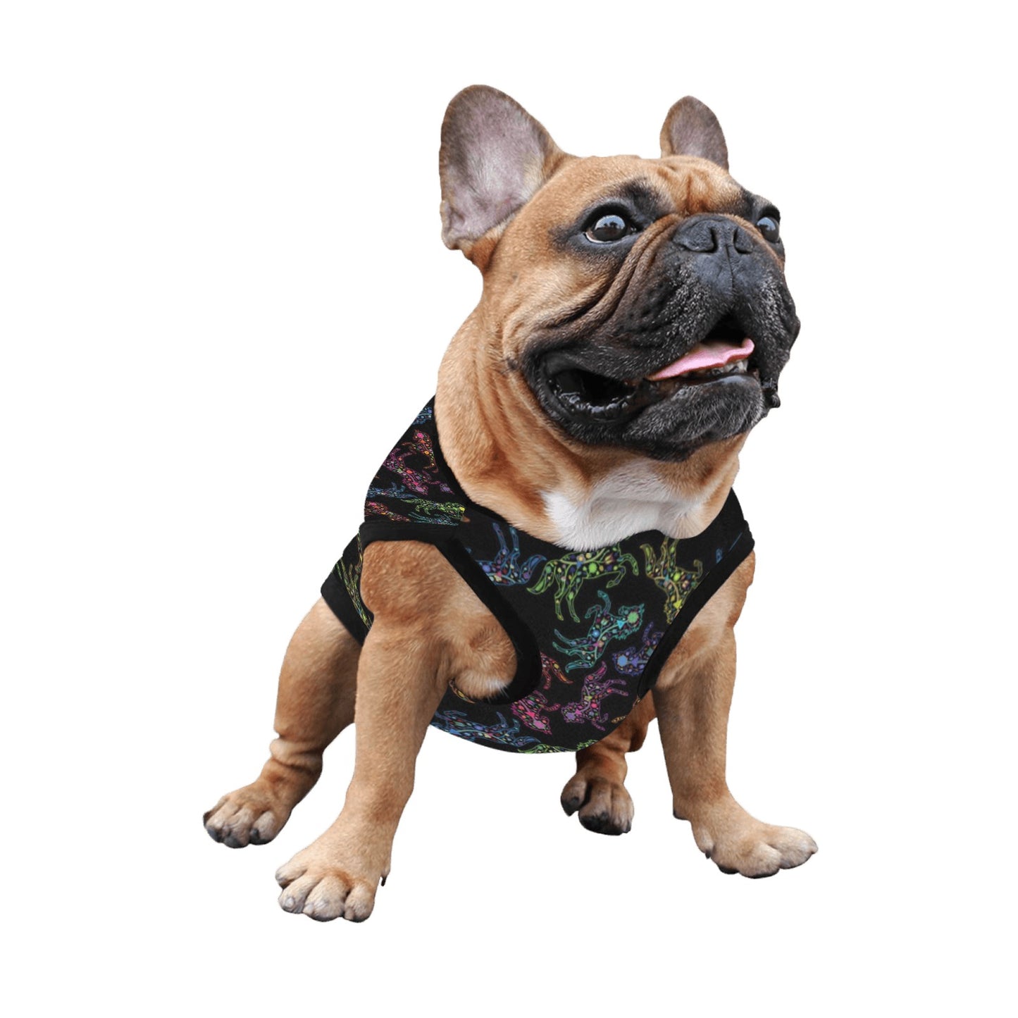 Neon Floral Horses Pet Tank Top