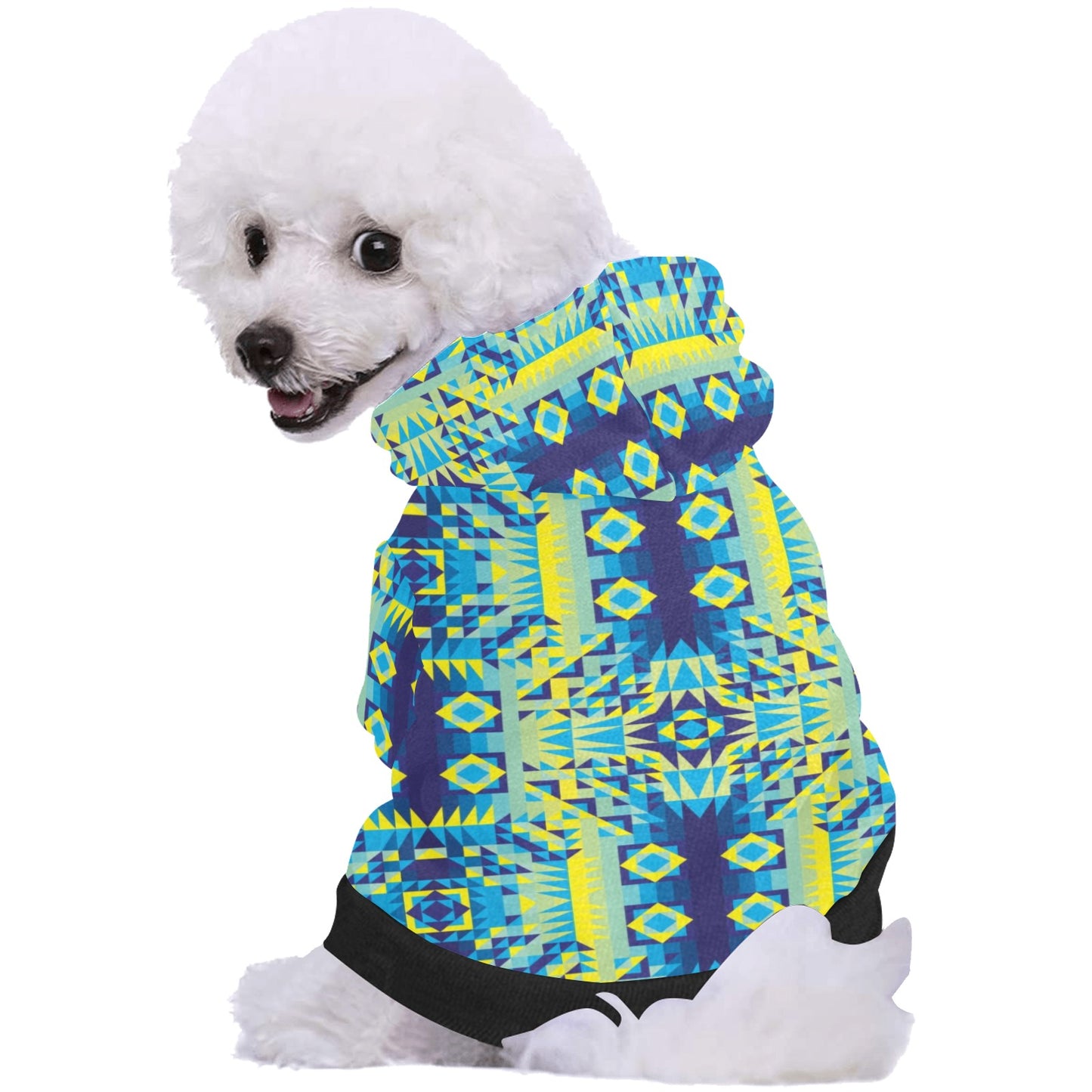 Kaleidoscope Jaune Bleu Pet Dog Hoodie