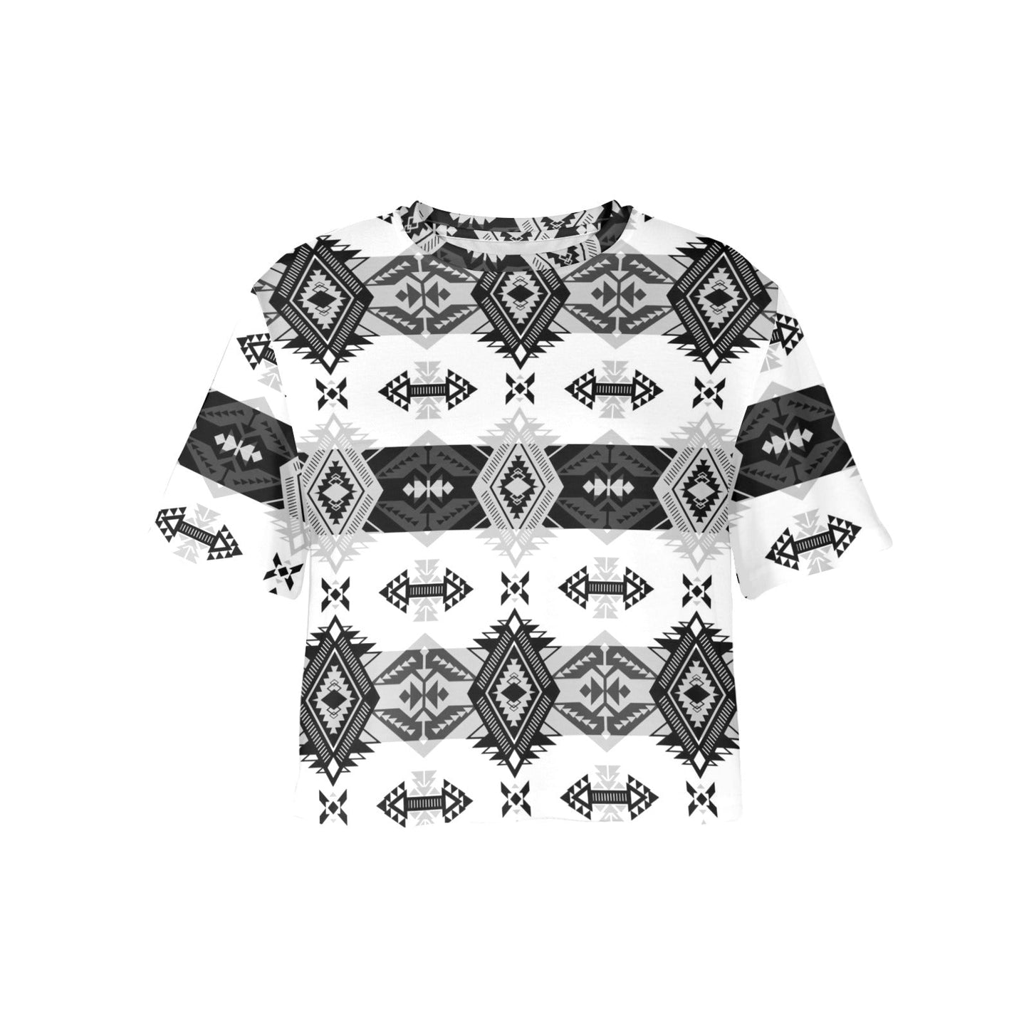 Sovereign Nation Black and White Crop Top