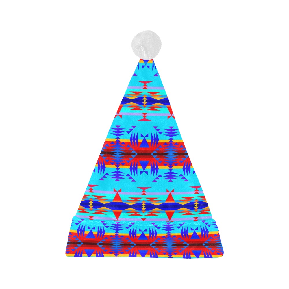 Between the Mountains Blue Santa Hat