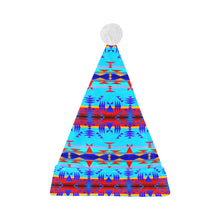 Load image into Gallery viewer, Between the Mountains Blue Santa Hat
