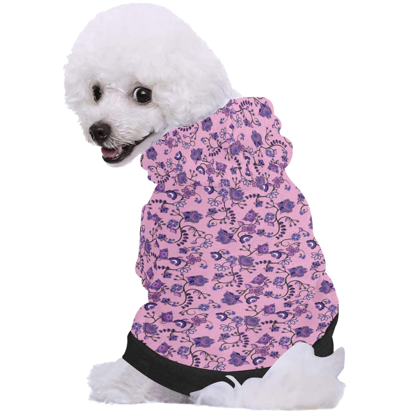 Purple Floral Amour Pet Dog Hoodie