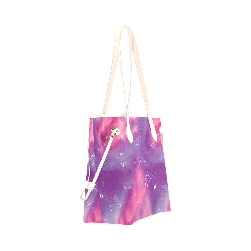 Animal Ancestors 7 Aurora Gases Pink and Purple Clover Canvas Tote Bag