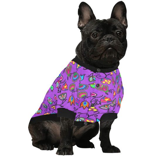 Indigenous Paisley Dark Orchid Pet Dog Round Neck Shirt