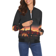 Load image into Gallery viewer, Sunset Tipis Bomber Jacket for Women
