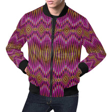 Load image into Gallery viewer, Fire Feather Pink Bomber Jacket for Men
